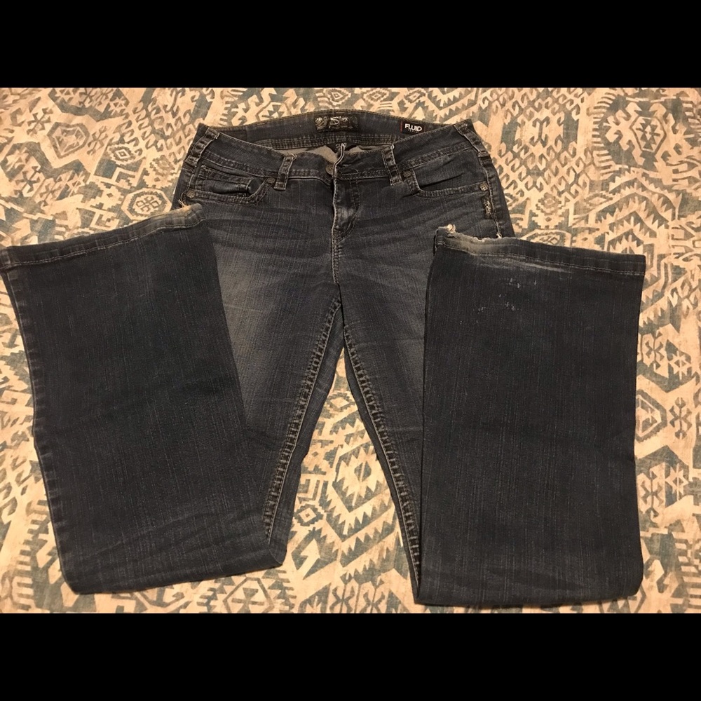 Silver flare jeans